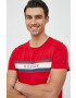 Tommy Hilfiger Памучна тениска в червено с принт - Pepit.bg