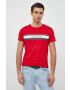 Tommy Hilfiger Памучна тениска в червено с принт - Pepit.bg