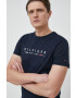 Tommy Hilfiger Памучна тениска в тъмносиньо с принт - Pepit.bg