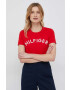 Tommy Hilfiger Памучна тениска в червено - Pepit.bg