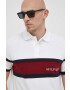 Tommy Hilfiger Памучна тениска с яка в бяло с десен - Pepit.bg