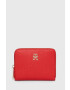 Tommy Hilfiger Портфейл дамски в червено - Pepit.bg