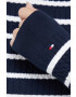 Tommy Hilfiger Пуловер дамски в тъмносиньо с поло - Pepit.bg