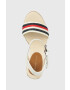 Tommy Hilfiger Сандали CORPORATE WEDGE в бежово със скосена платформа FW0FW07086 - Pepit.bg