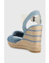 Tommy Hilfiger Сандали DENIM WEDGE SANDAL в синьо със скосена платформа FW0FW07079 - Pepit.bg