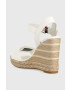 Tommy Hilfiger Сандали ECRU DENIM WEDGE SANDAL в бяло със скосена платформа FW0FW07191 - Pepit.bg