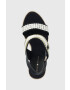 Tommy Hilfiger Сандали GOLDEN WEBBING WEDGE в тъмносиньо със скосена платформа FW0FW07089 - Pepit.bg