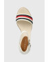 Tommy Hilfiger Сандали MID WEDGE CORPORATE в бяло със скосена платформа - Pepit.bg