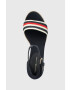 Tommy Hilfiger Сандали MID WEDGE CORPORATE в тъмносиньо със скосена платформа - Pepit.bg