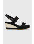 Tommy Hilfiger Сандали ROPE WEBBING MID WEDGE в черно със скосена платформа FW0FW07092 - Pepit.bg