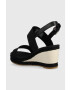 Tommy Hilfiger Сандали ROPE WEBBING MID WEDGE в черно със скосена платформа FW0FW07092 - Pepit.bg