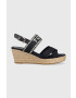 Tommy Hilfiger Сандали SEASONAL WEBBING MID WEDGE в тъмносиньо със скосена платформа FW0FW07091 - Pepit.bg