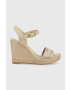 Tommy Hilfiger Сандали SEASONAL WEBBING WEDGE в бежово с платформа FW0FW07088 - Pepit.bg