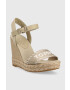 Tommy Hilfiger Сандали SEASONAL WEBBING WEDGE в бежово с платформа FW0FW07088 - Pepit.bg