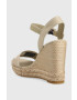 Tommy Hilfiger Сандали SEASONAL WEBBING WEDGE в бежово с платформа FW0FW07088 - Pepit.bg