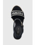 Tommy Hilfiger Сандали SEASONAL WEBBING WEDGE в тъмносиньо с платформа FW0FW07088 - Pepit.bg