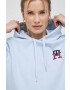 Tommy Hilfiger Суичър в синьо с качулка с апликация - Pepit.bg
