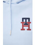 Tommy Hilfiger Суичър в синьо с качулка с апликация - Pepit.bg