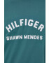 Tommy Hilfiger Тениска x Shawn Mendes мъжка в тюркоазено с принт - Pepit.bg