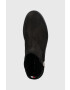 Tommy Hilfiger Велурени боти челси Th Coin Flat Boot в черно с равна подметка - Pepit.bg