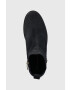 Tommy Hilfiger Велурени боти челси Th Essentials Flat Boot в тъмносиньо с равна подметка - Pepit.bg