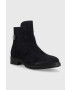 Tommy Hilfiger Велурени боти челси Th Suede Flat Boot в тъмносиньо с равна подметка - Pepit.bg