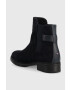 Tommy Hilfiger Велурени боти челси Th Suede Flat Boot в тъмносиньо с равна подметка - Pepit.bg