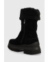 Tommy Hilfiger Велурени боти Warm Lining Suede Low Boot в черно с платформа с лека изолация - Pepit.bg