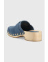 Tommy Hilfiger Велурени чехли TH CLOG SUEDE в тъмносиньо с платформа FW0FW07171 - Pepit.bg