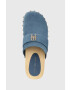 Tommy Hilfiger Велурени чехли TH CLOG SUEDE в тъмносиньо с платформа FW0FW07171 - Pepit.bg