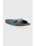 Tommy Hilfiger Велурени чехли TH MULE SANDAL SUEDE в синьо FW0FW07071 - Pepit.bg