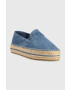 Tommy Hilfiger Велурени еспадрили TH SUEDE FLATFORM ESPADRILLE в синьо с платформа FW0FW07069 - Pepit.bg