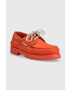 Tommy Hilfiger Велурени мокасини TH BOAT SHOE CLASSIC NUBUCK в оранжево FM0FM04447 - Pepit.bg