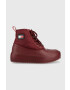 Tommy Jeans Боти Fashion Boot в бордо с платформа с лека изолация - Pepit.bg