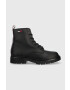 Tommy Jeans Боти Lace Up Flat Boot в черно с равна подметка - Pepit.bg