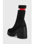 Tommy Jeans Боти Water Resistent Knitted Boot в черно с висок ток - Pepit.bg