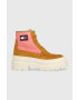 Tommy Jeans Боти Womens Foxing Lace Up Boot в кафяво с платформа - Pepit.bg