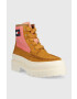 Tommy Jeans Боти Womens Foxing Lace Up Boot в кафяво с платформа - Pepit.bg