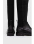 Tommy Jeans Ботуши Long Leather Boot в черно с платформа - Pepit.bg