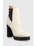 Tommy Jeans Кожени боти челси Essentials High Heel Boot в бежово с висок ток - Pepit.bg