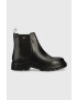 Tommy Jeans Кожени боти челси Flat Chelsea в черно с равна подметка - Pepit.bg