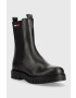 Tommy Jeans Кожени боти челси Long Chelsea Boot в черно с платформа - Pepit.bg