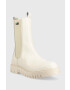 Tommy Jeans Кожени боти челси Long Chelsea Boot в бежово с платформа - Pepit.bg