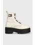 Tommy Jeans Кожени боти Tamy Higher 3A - Zip Up в бежово с платформа - Pepit.bg