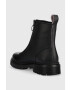 Tommy Jeans Кожени боти Zip Boot в черно с равна подметка - Pepit.bg