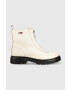 Tommy Jeans Кожени боти Zip Boot в бяло с платформа - Pepit.bg