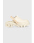 Tommy Jeans Кожени чехли CHUNKY MULE LEATHER в бежово с платформа EN0EN02180 - Pepit.bg