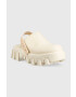 Tommy Jeans Кожени чехли CHUNKY MULE LEATHER в бежово с платформа EN0EN02180 - Pepit.bg