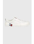 Tommy Jeans Кожени кецове мъжко в бяло - Pepit.bg