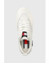 Tommy Jeans Кожени кецове мъжко в бяло - Pepit.bg